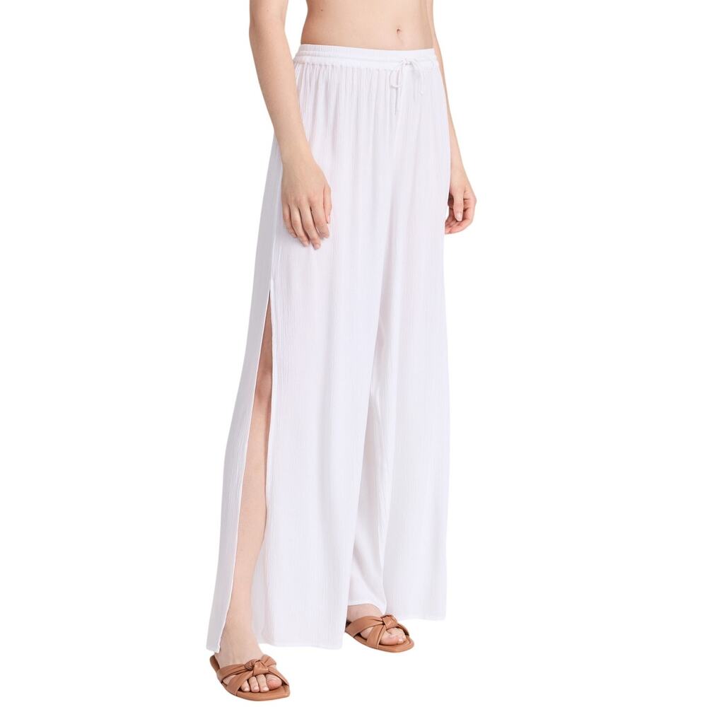 Playa Lightweight White Lucila Coverup Pants Size L